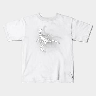 Zodiac sign Scorpio - Black and white lineart Kids T-Shirt